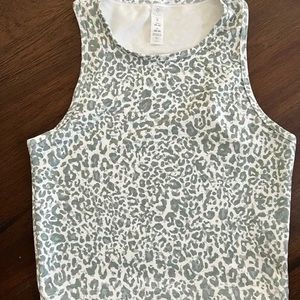 Balance Collection Mia Cropped Tank in sage green Animal Print